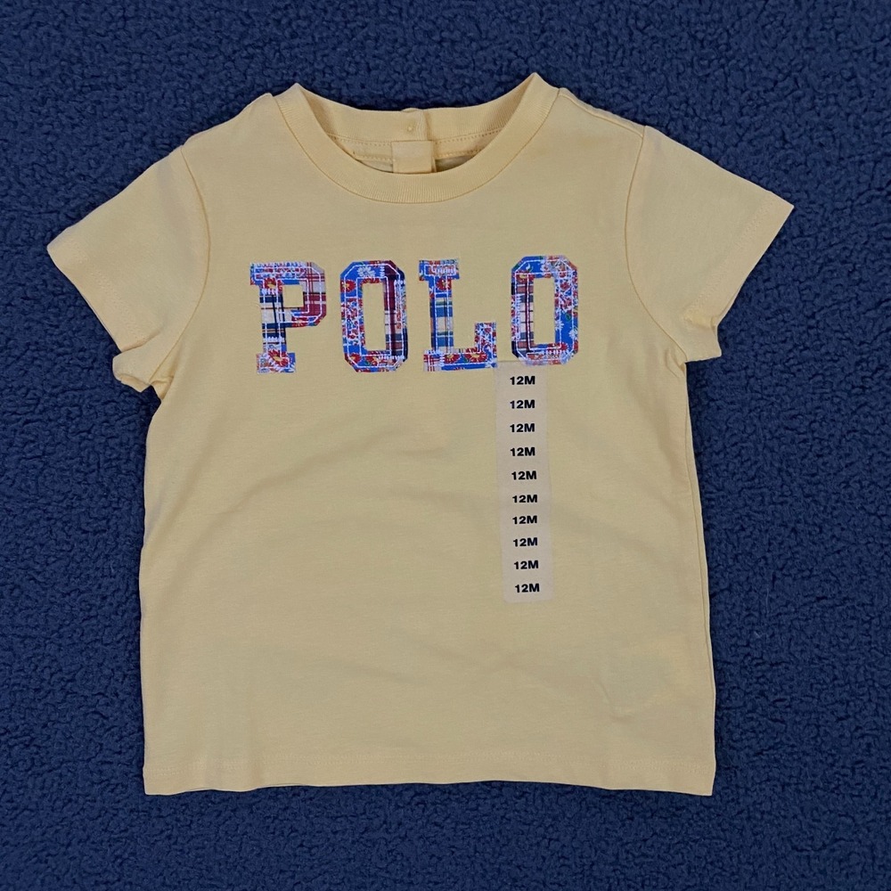 Polo Ralph Lauren‎ T-Shirt Baby 12M Month Patchwork Embrodiered Logo Toddler NEW